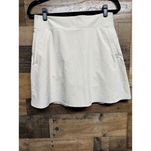 Athleta Skort Womens 8 Beige Cream Active Golf Tennis Skirt Zipper Pockets Posh